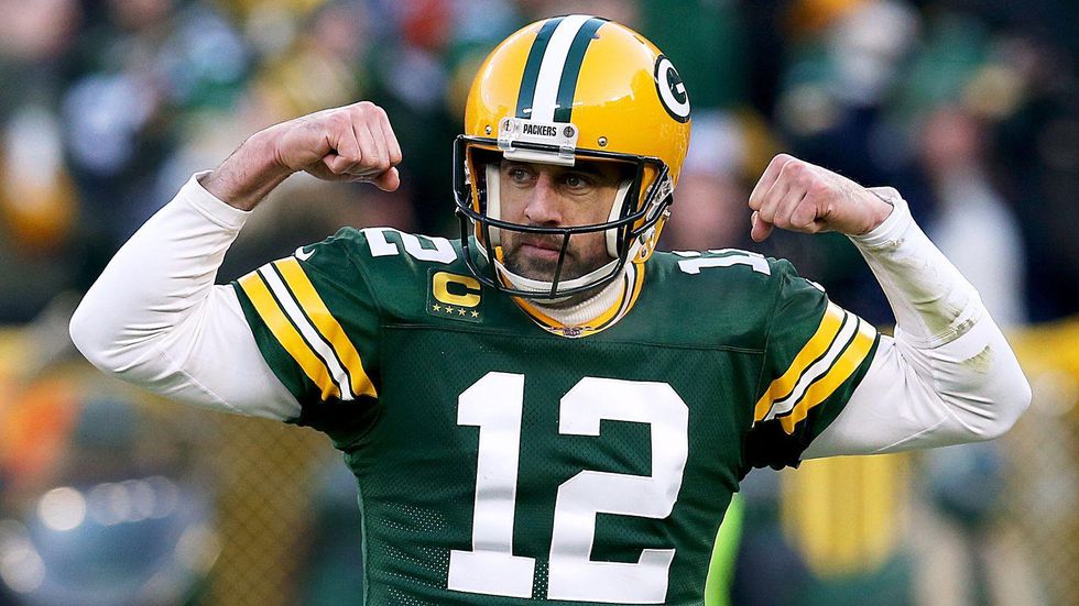 Green Bay Packers quarterback Aaron Rodgers shown in 2019