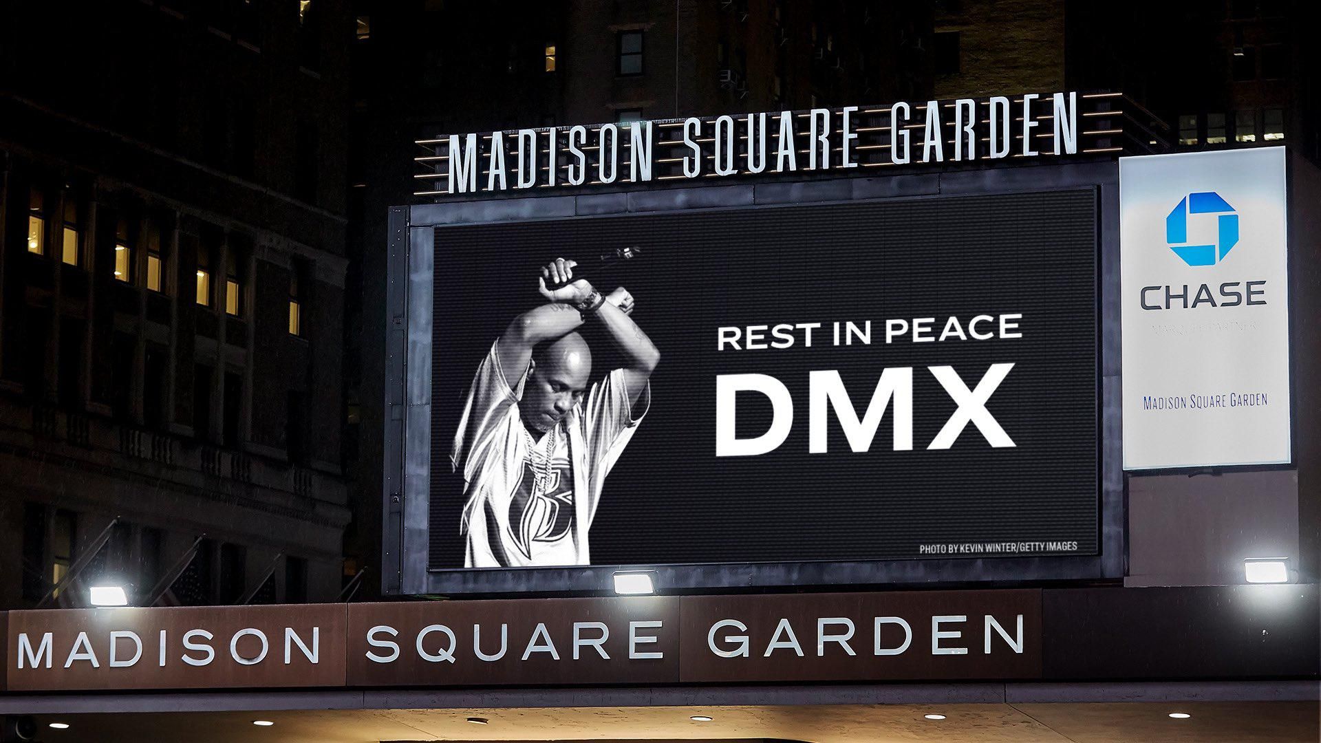 DMX on the Madison Square Garden marquee