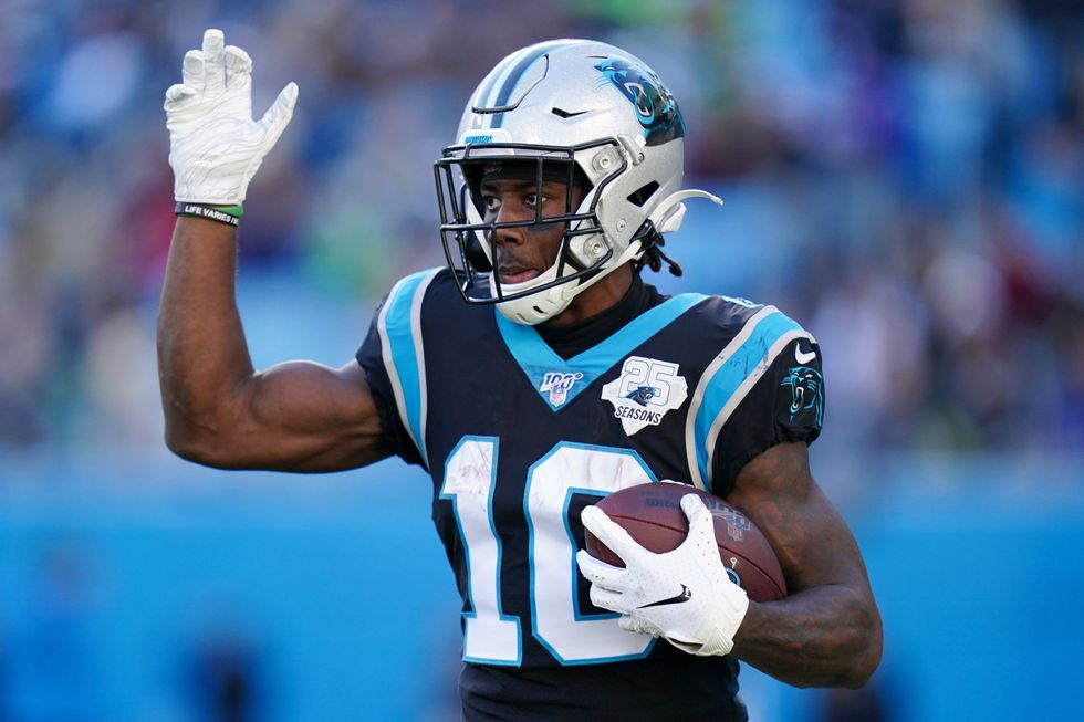 Curtis Samuel with football in hand