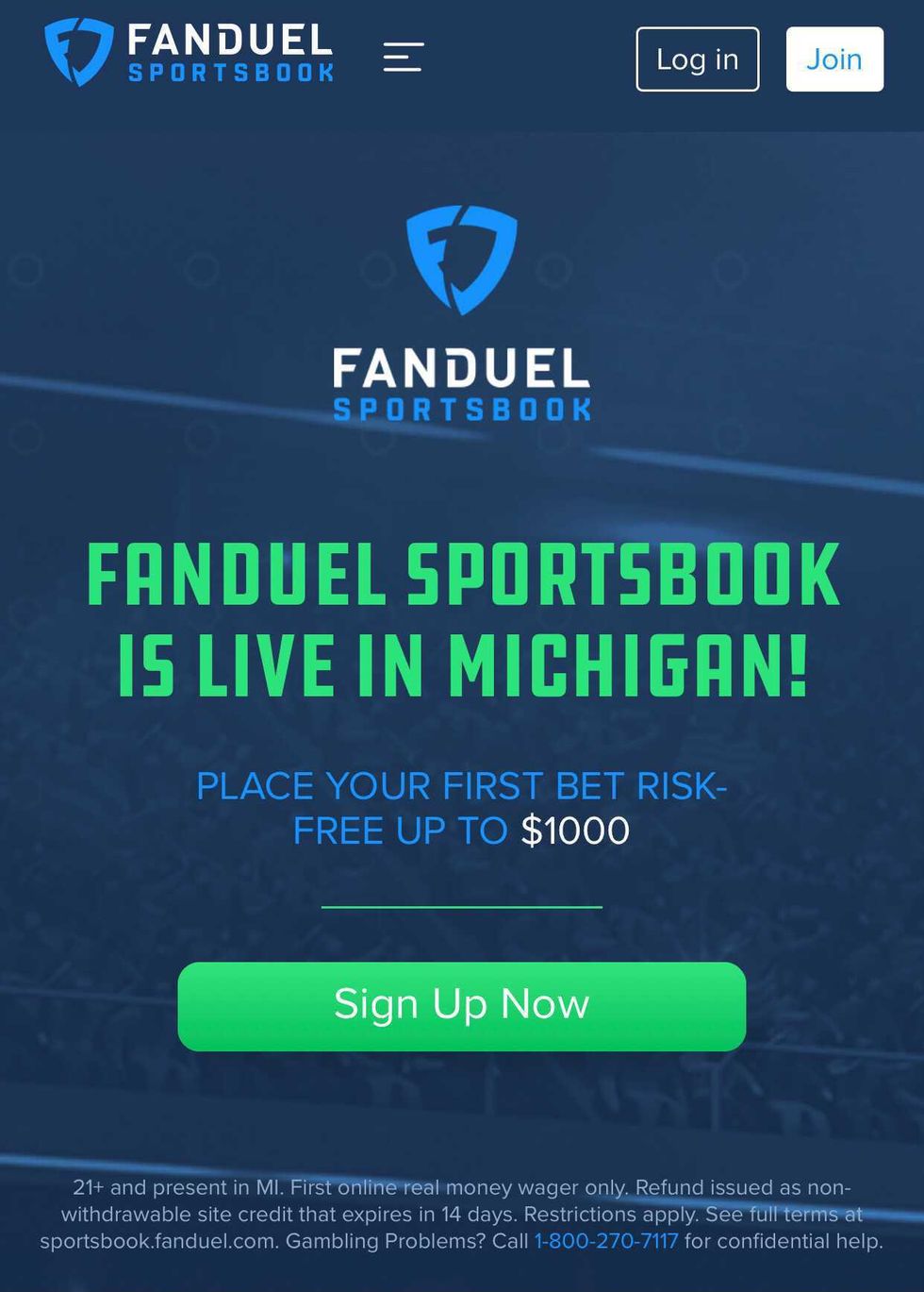 fanduel app screen